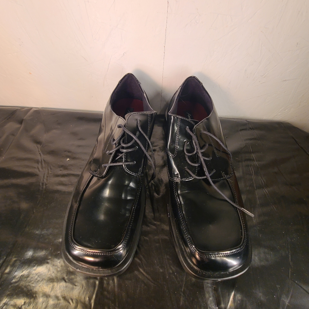 American Eagle men's black patent leather square toe Shoes Size 12 - Picture 4 of 11